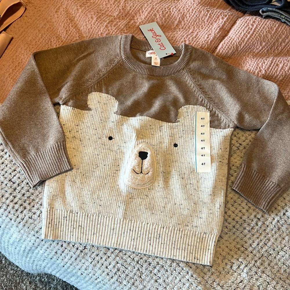 Cat & Jack Boys Bear sweater 4t